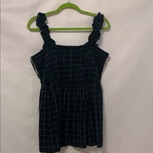 NWT HONEY BELLE BLACK & WHITE PEPLUM TOP‎ SIZE 2X